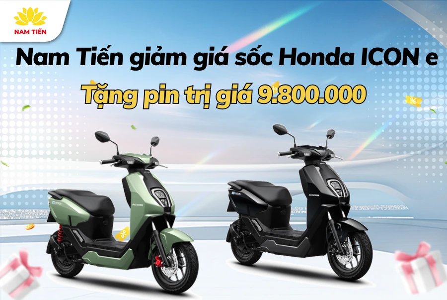 Giảm Sốc Honda Icon e – Tặng Pin Trị Giá 9.800.000đ