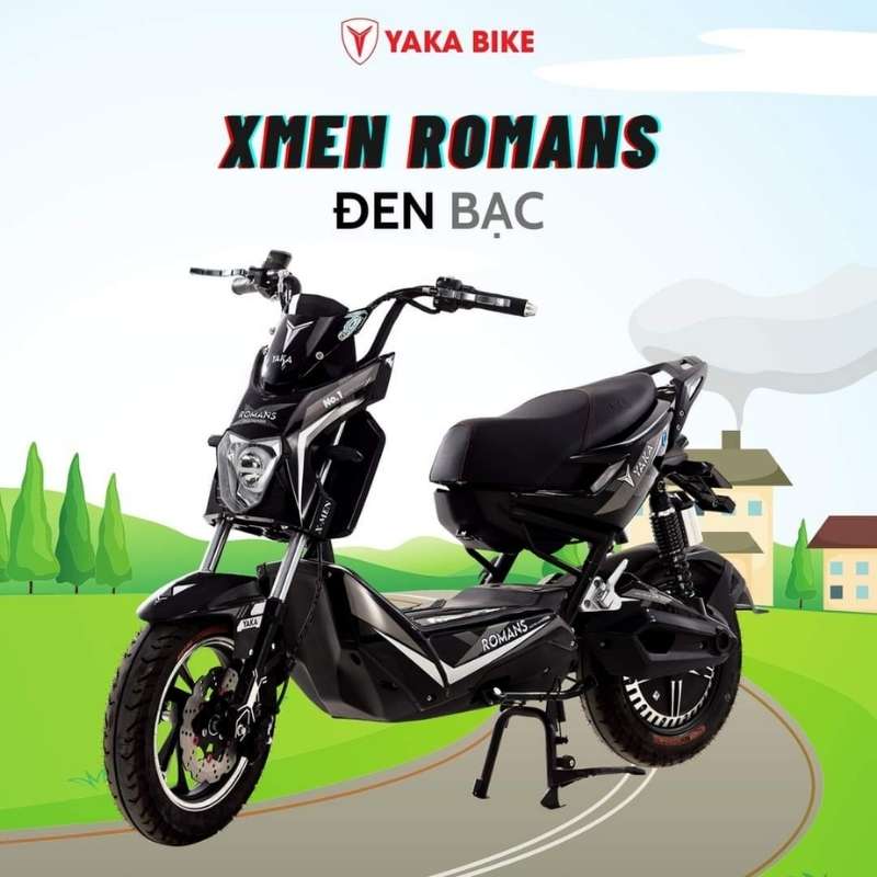 Xe đạp điện Yaka Xmen Roman màu đen