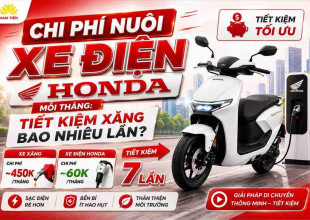 Chi phí nuôi xe điện Honda mỗi tháng: Tiết kiệm xăng bao nhiêu lần?